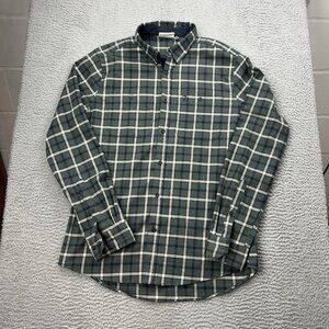Fjallraven Fjallslim Shirt Long Sleeve Mens Plaid Shirt Button Up Size XL Green